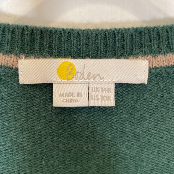 Boden Square Neck Sweater Dress Deep Green Wool Alpaca Long Sleeve Midi 10 - Picture 3 of 5